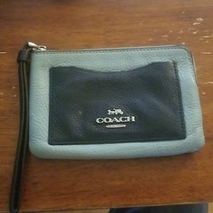 Very nice light blue/dark blue Coach wristlet
